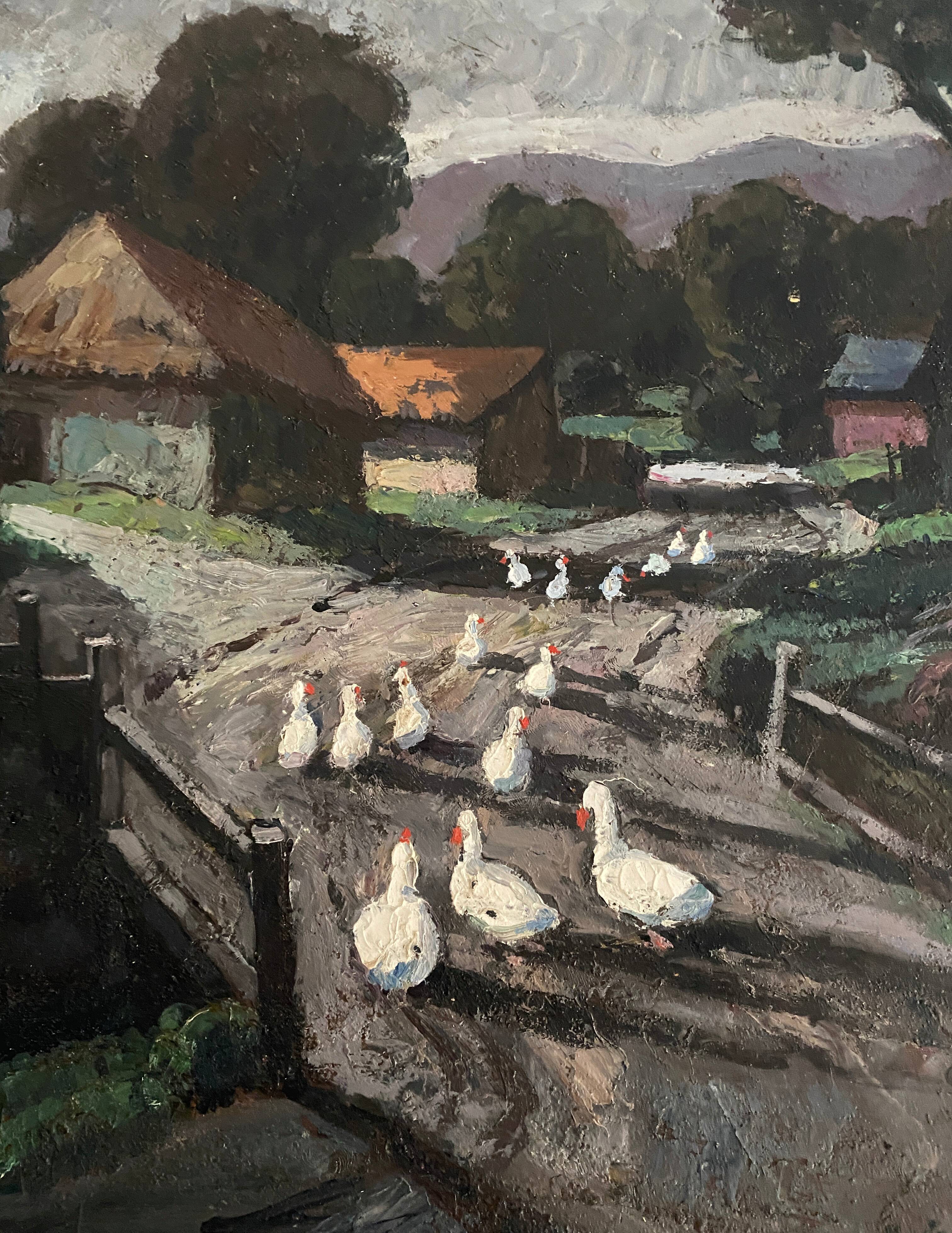 Oil painting on wood panel Basque Country Maurice Vagh Weinmann