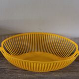 Vintage plastic orange yellow oval basket