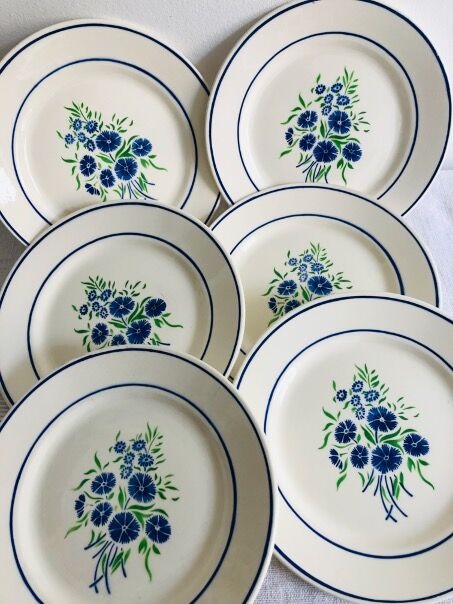 6 dessert plates - Faience Badonviller