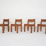 Set of four dining chairs by Ate van Apeldoorn for Houtwerk Hattem, The Netherlands 1970's