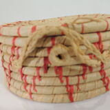 Set of three african raffia basket