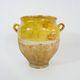 Glazed yellow confit pot, south west of France. Pyrenees XIXth