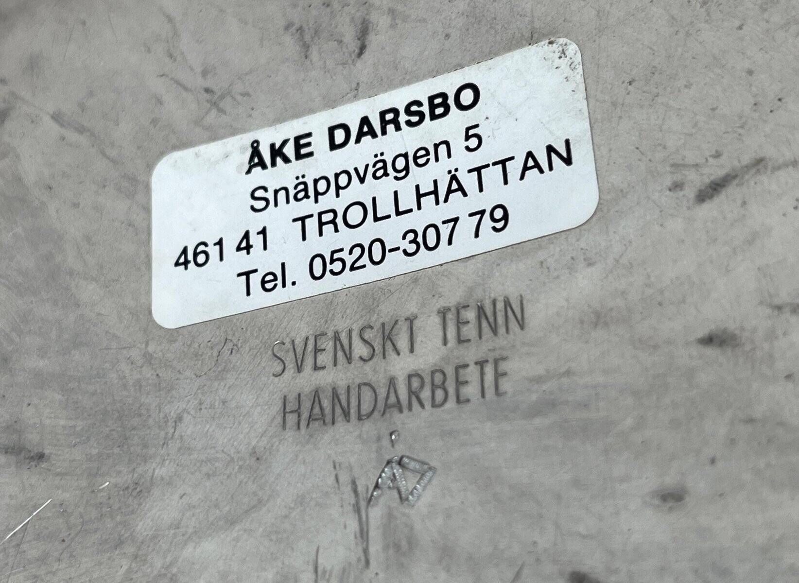 Vintage Swedish Metal Plate from Svensk Tenn