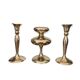 Three vintage brass candle holders