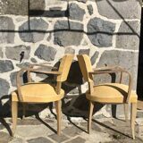 Paire de fauteuils bridge jaunes