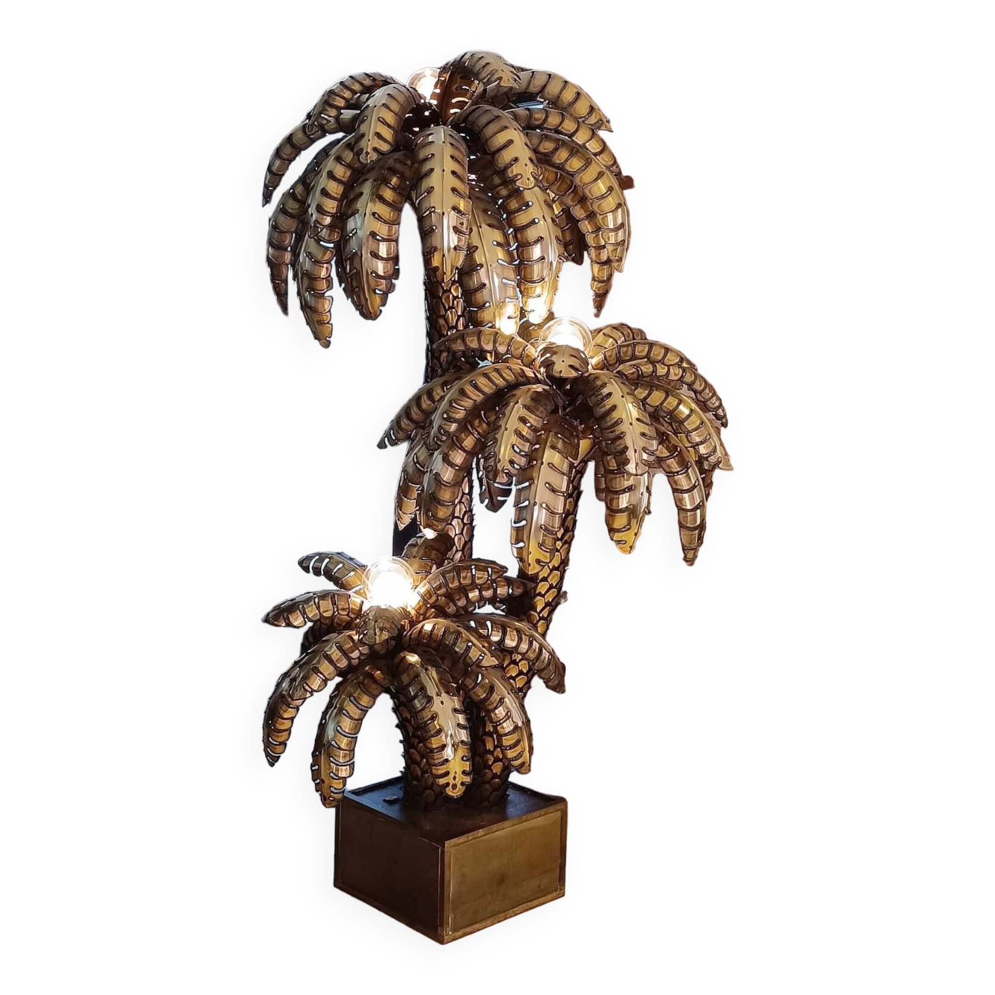 Triple Palmiers floor lamp from Maison Jansen de Paris - Lighting - Brass