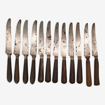 12 antique horn handle knives
