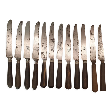 12 antique horn handle knives