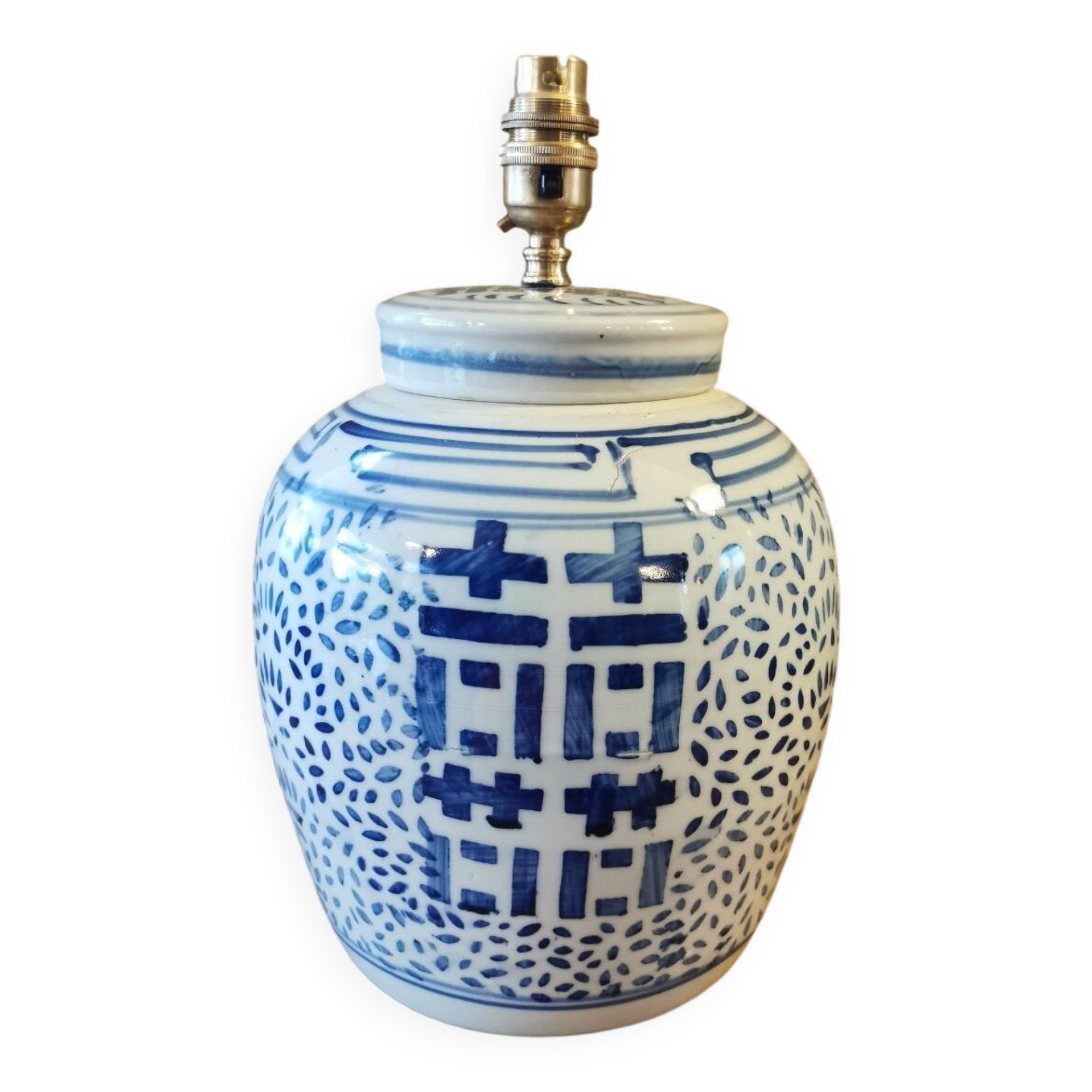 Antique Asian ginger jar lamp base