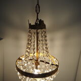 Balloon chandelier with glasses and bronze pampilles