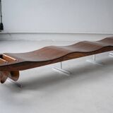 Banc Onda Vintage avec Porte-Revues par Jorge Zalszupin pour Atelier Moveis, 1950s