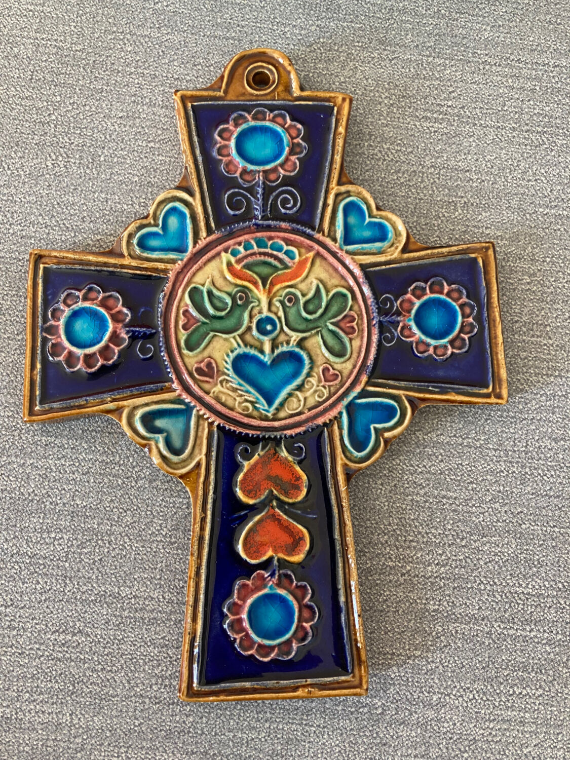 Celtic cross Jc Taburet in Quimper ceramic