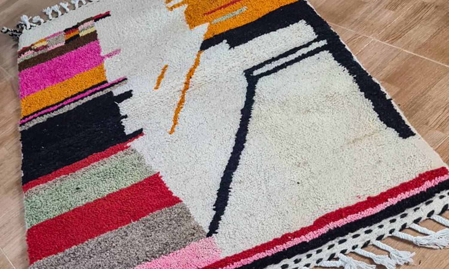 Handmade wool Berber rug 150 X 100 CM