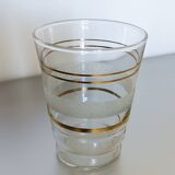 19 granite and frosted effect glasses, white and gold, 50s-60s