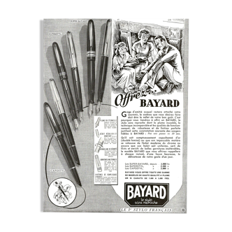 Vintage poster 30s Bayard luxury pen