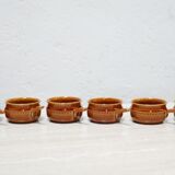 Series of 6 vintage Scandinavian ceramic cups by Höganäs Keramik