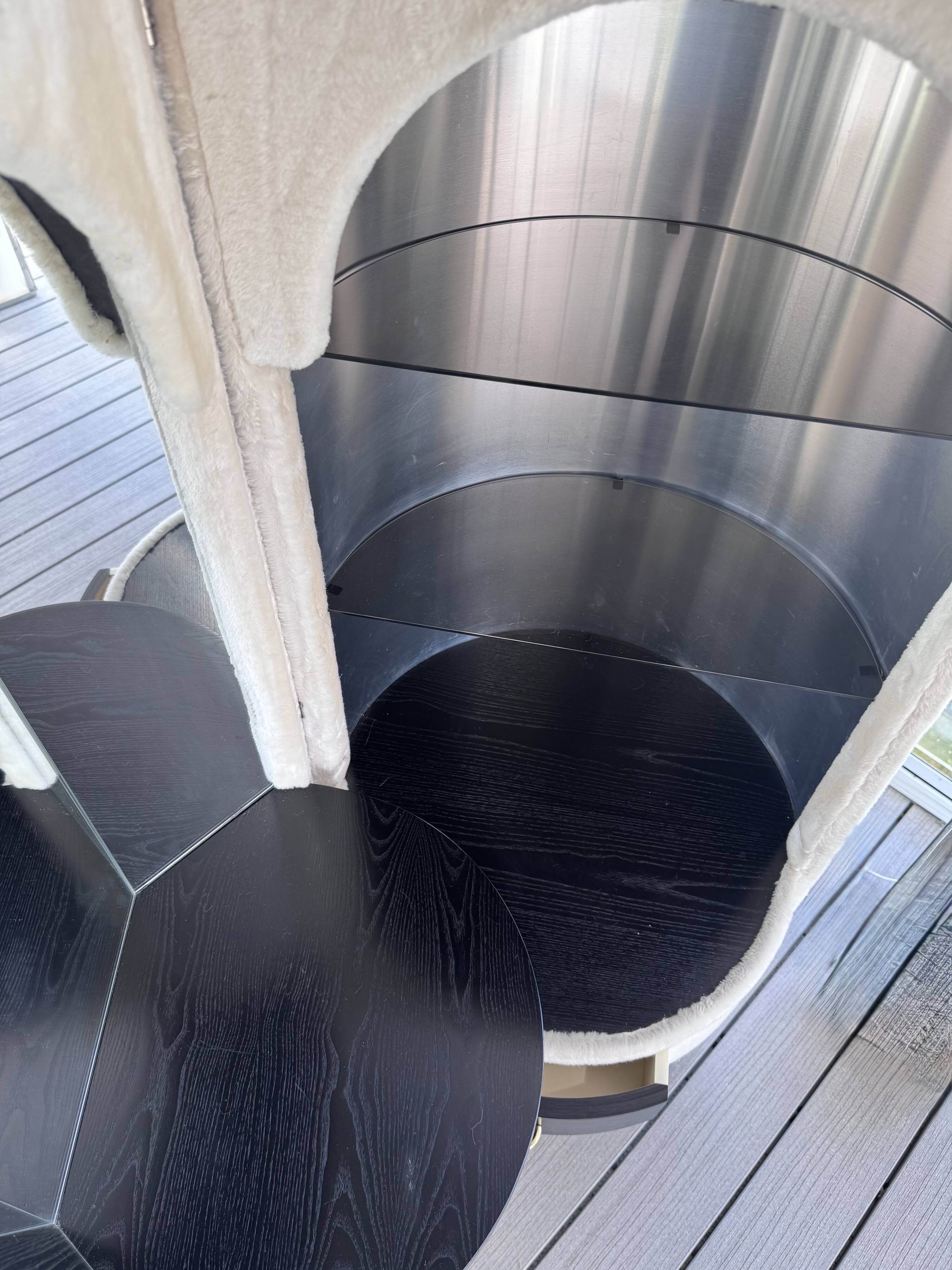 Coiffeuse cylindrique Space Age style Roche Bobois 1970