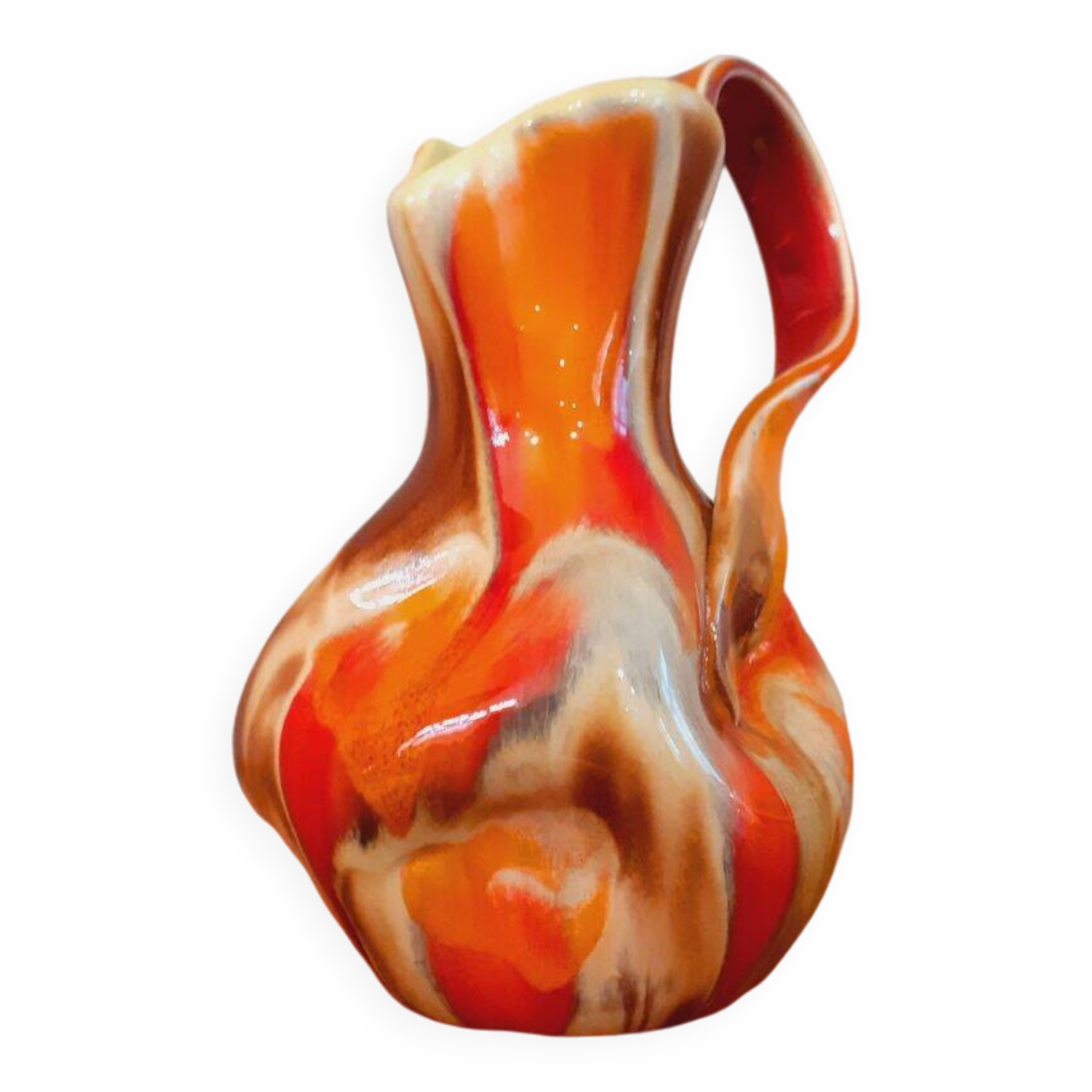 Free-form ceramic pitcher from the 60s Vallauris