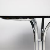 Dining table smoked glass and chrome foot