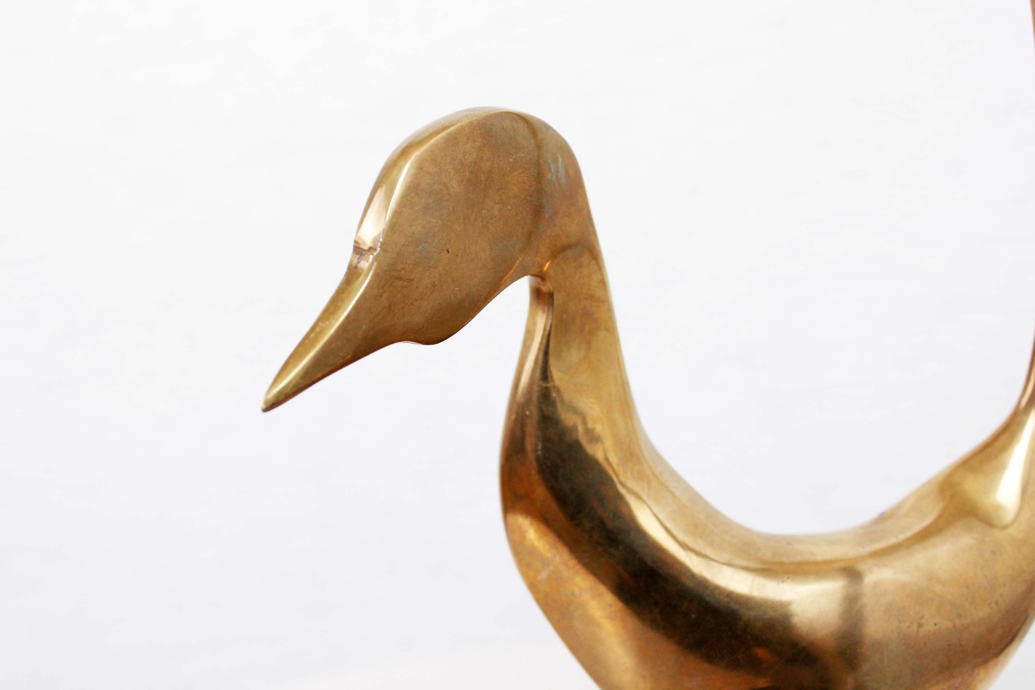 Oiseau brutaliste en bronze par Yves Lohé, années 80
