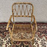 Rattan and Bamboo Folding Armchairs Valencia Spain 60'S