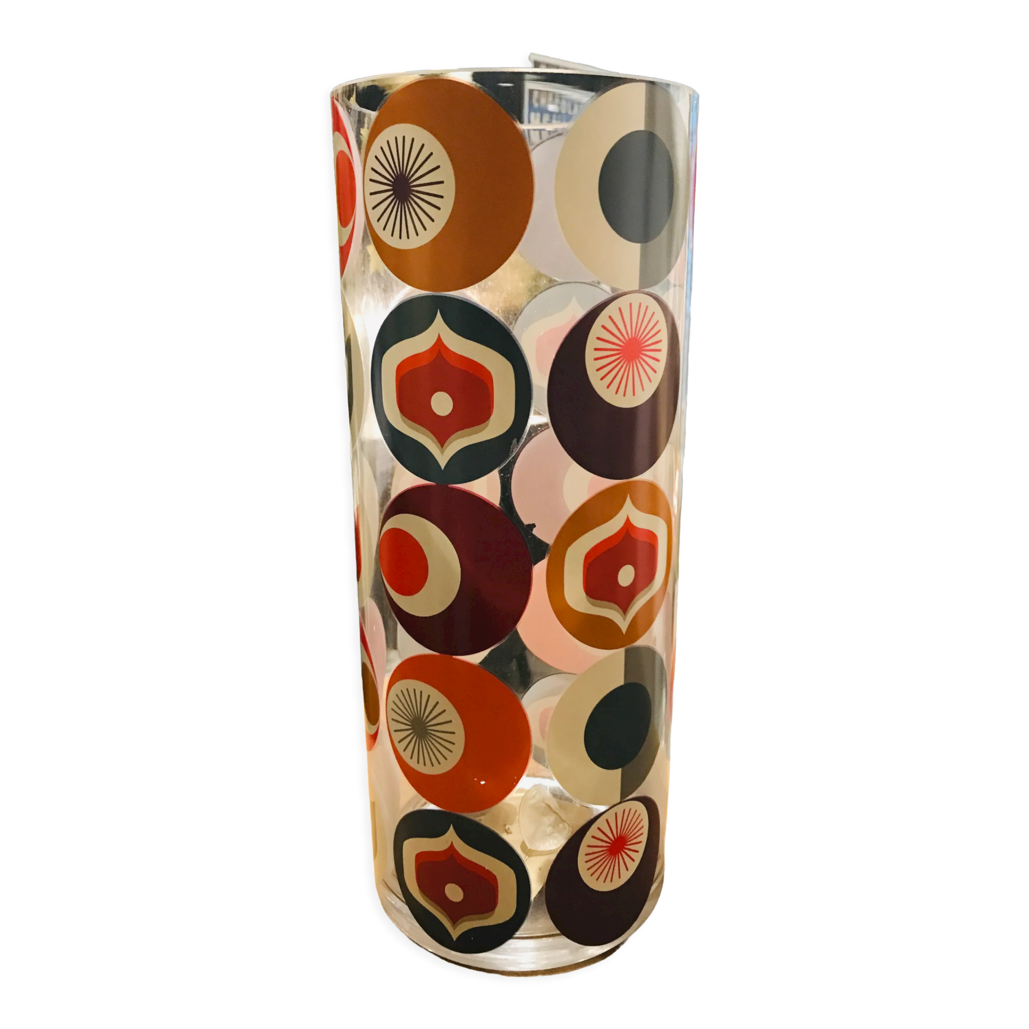 Vase cylinder colorful patterns pop vintage