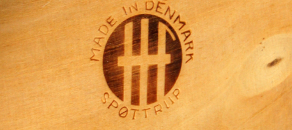 Tabouret en teck laine style danois retro années 60