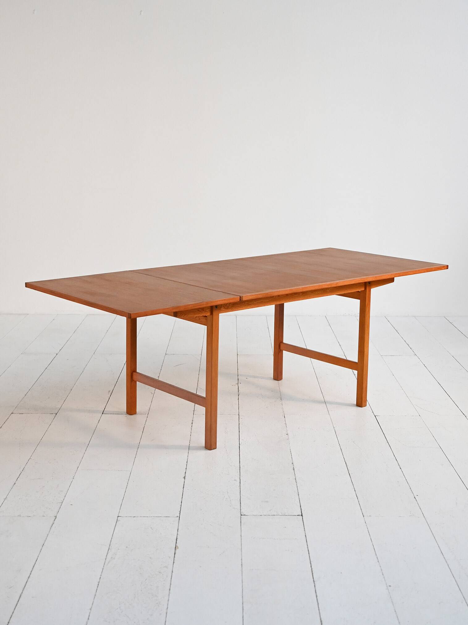 Scandinavian extendable teak and oak dining table 1960s