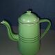 Green enameled coffee pot