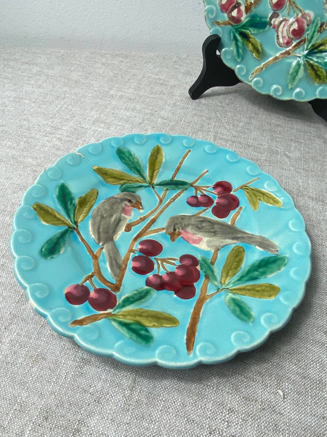 Sarreguemines majolica plates
