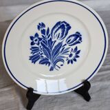 Assiette à dessert ancienne faïence Badonviller – Décor fleurs bleues