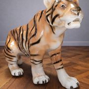 Large porcelain tiger ROYAL DUX – Czechoslovakia - Art Deco 1930