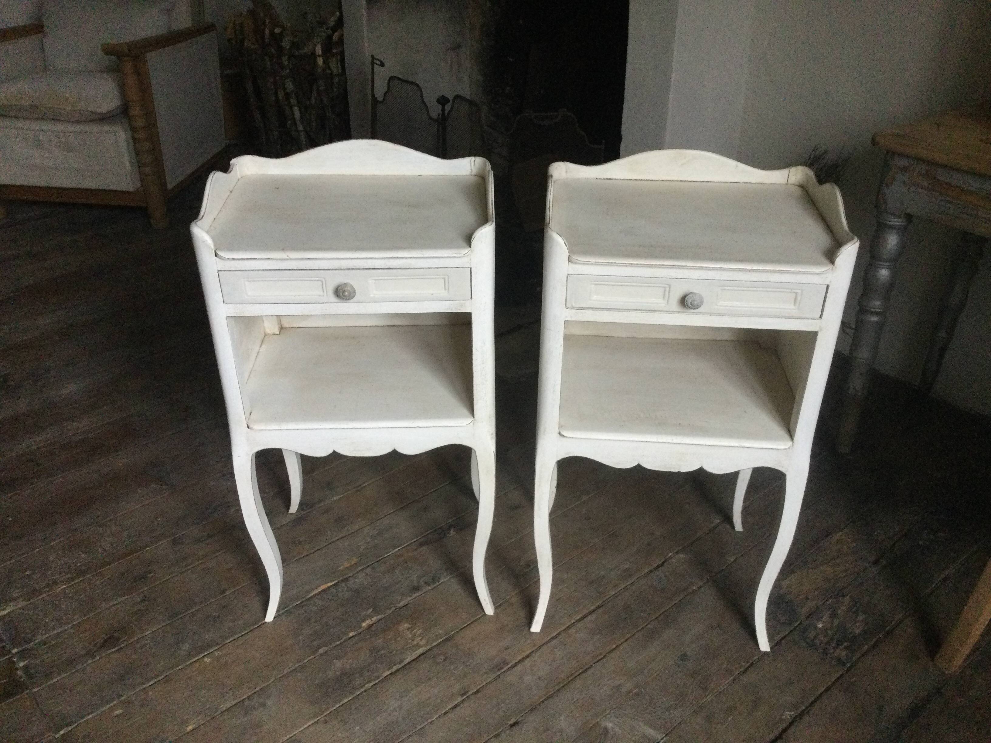 Pair of old bedside tables