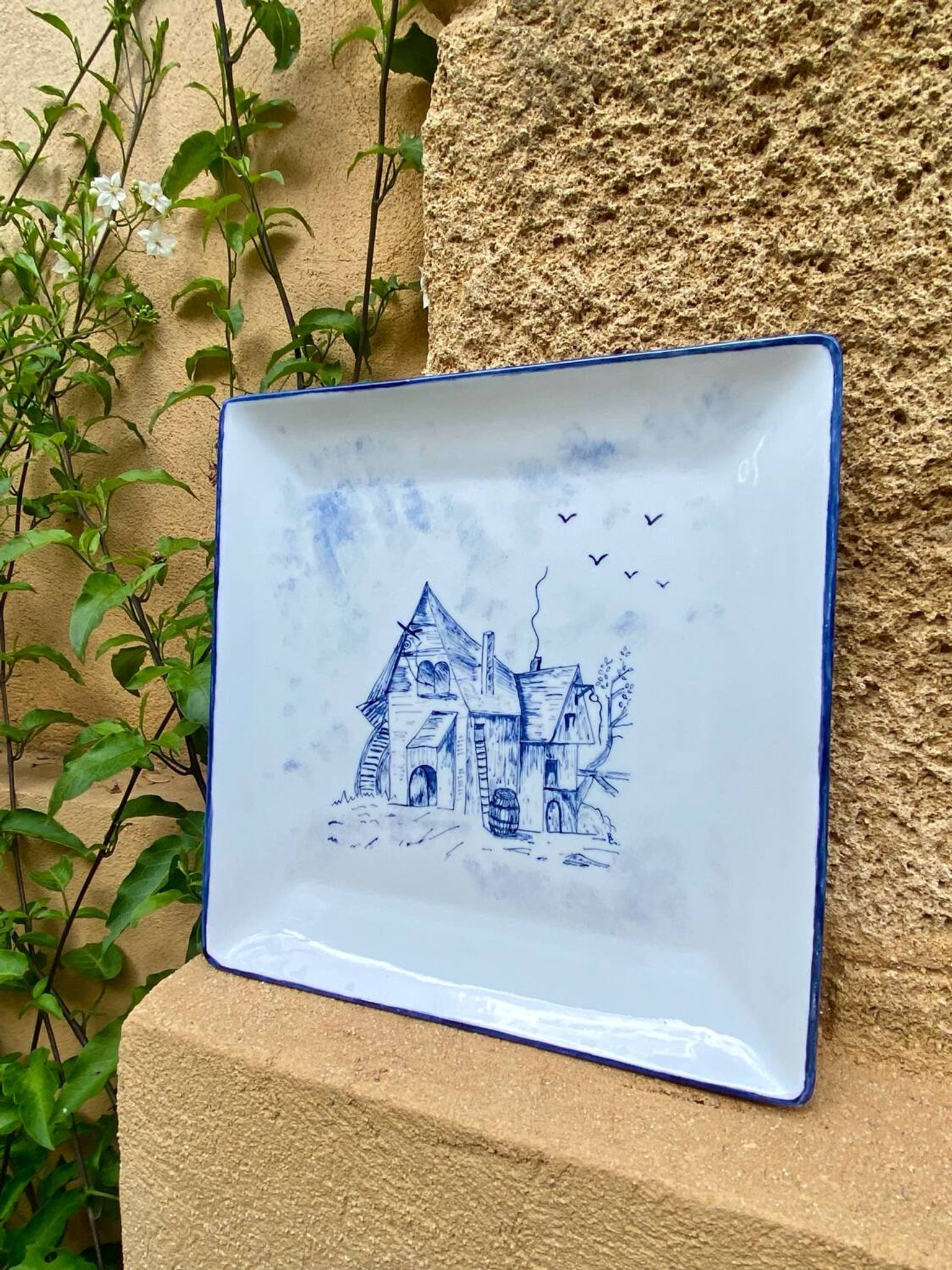 Deep porcelain plate