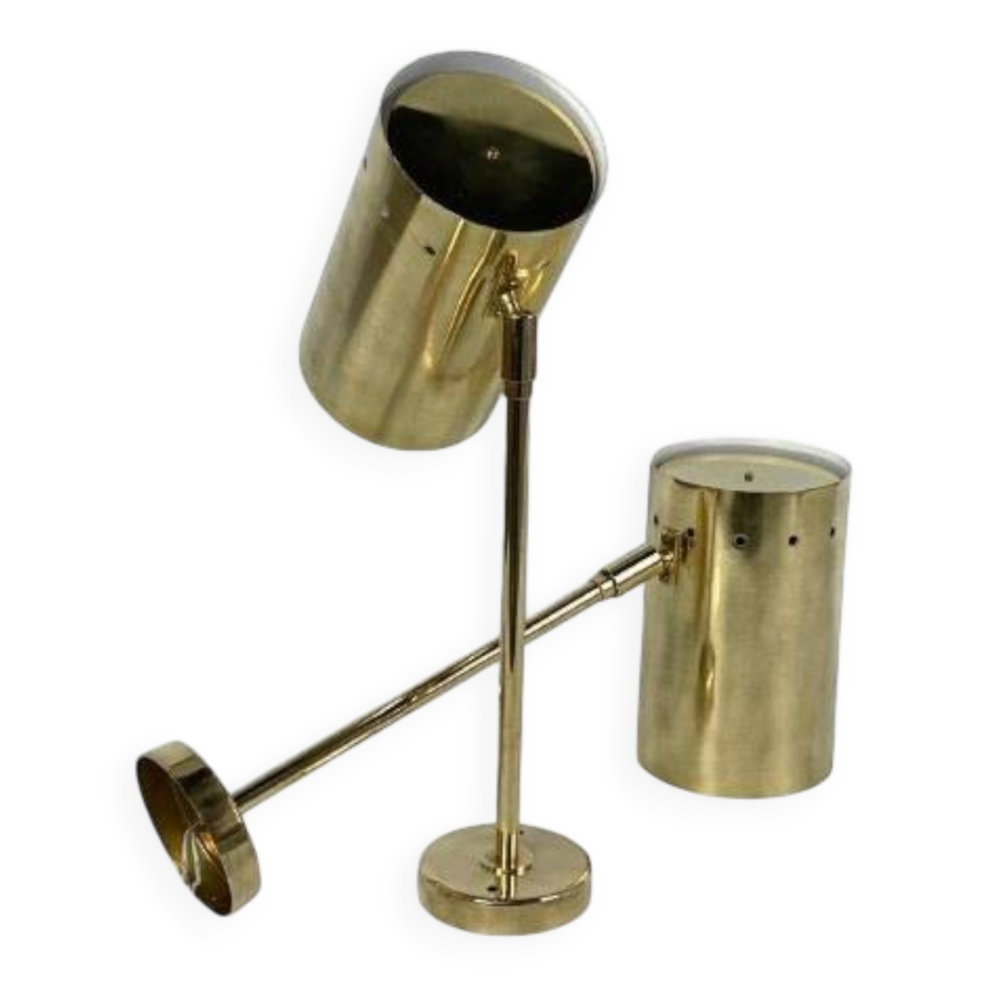 Large pair of brass wall or ceiling lights, 1960.