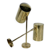 Large pair of brass wall or ceiling lights, 1960.