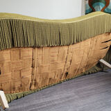 Old olive green toad bench