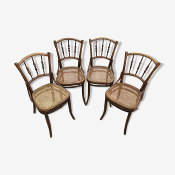 4 old wooden bistro chairs