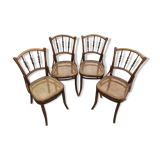 4 old wooden bistro chairs