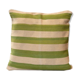 Coussin turc tissé à la main crème verte rayé