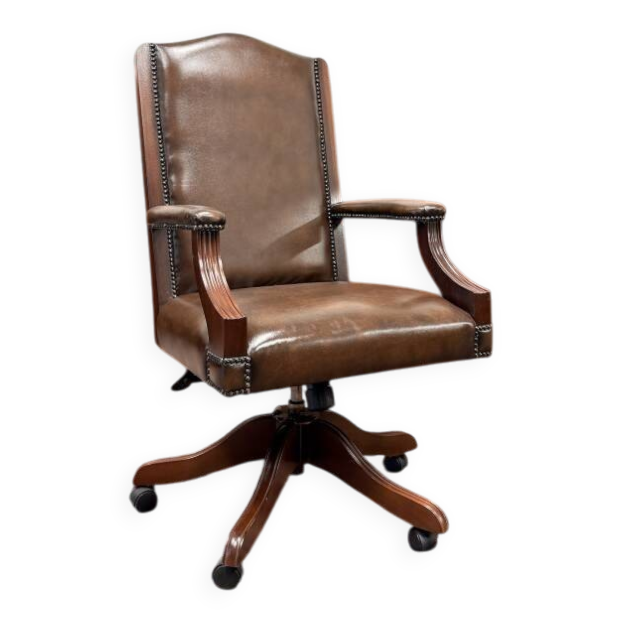 Chaise de bureau Chesterfield marron classique anglaise