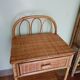 60' vintage rattan bedside table