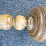 Pair of turned wooden candlesticks