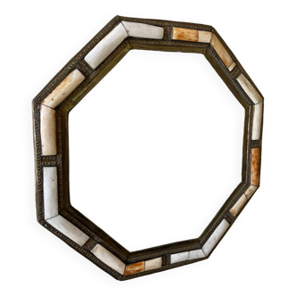 Oriental octagonal frame in Moroccan brass