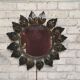 sun leaf mirror patinated iron 45cm very good general condition