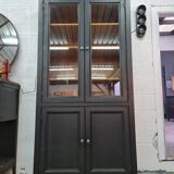 Showcase library patina black industrial furniture