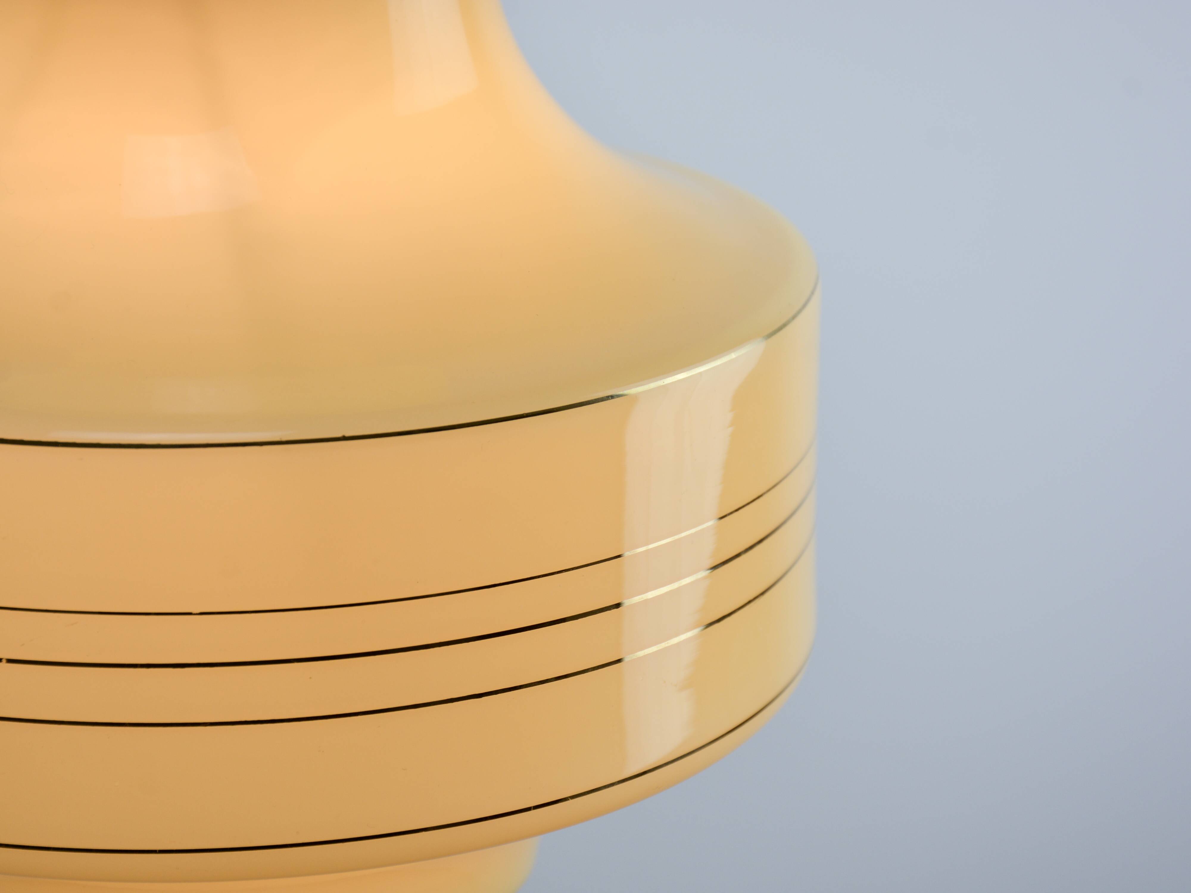 Vintage Beige/Yellow Glass Pendant Lamp