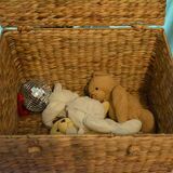 2 vintage wicker trunks