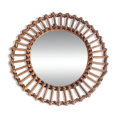 Mid-Century Bamboo Sunburst Mirror, France, Franco Albini Style, 1950s