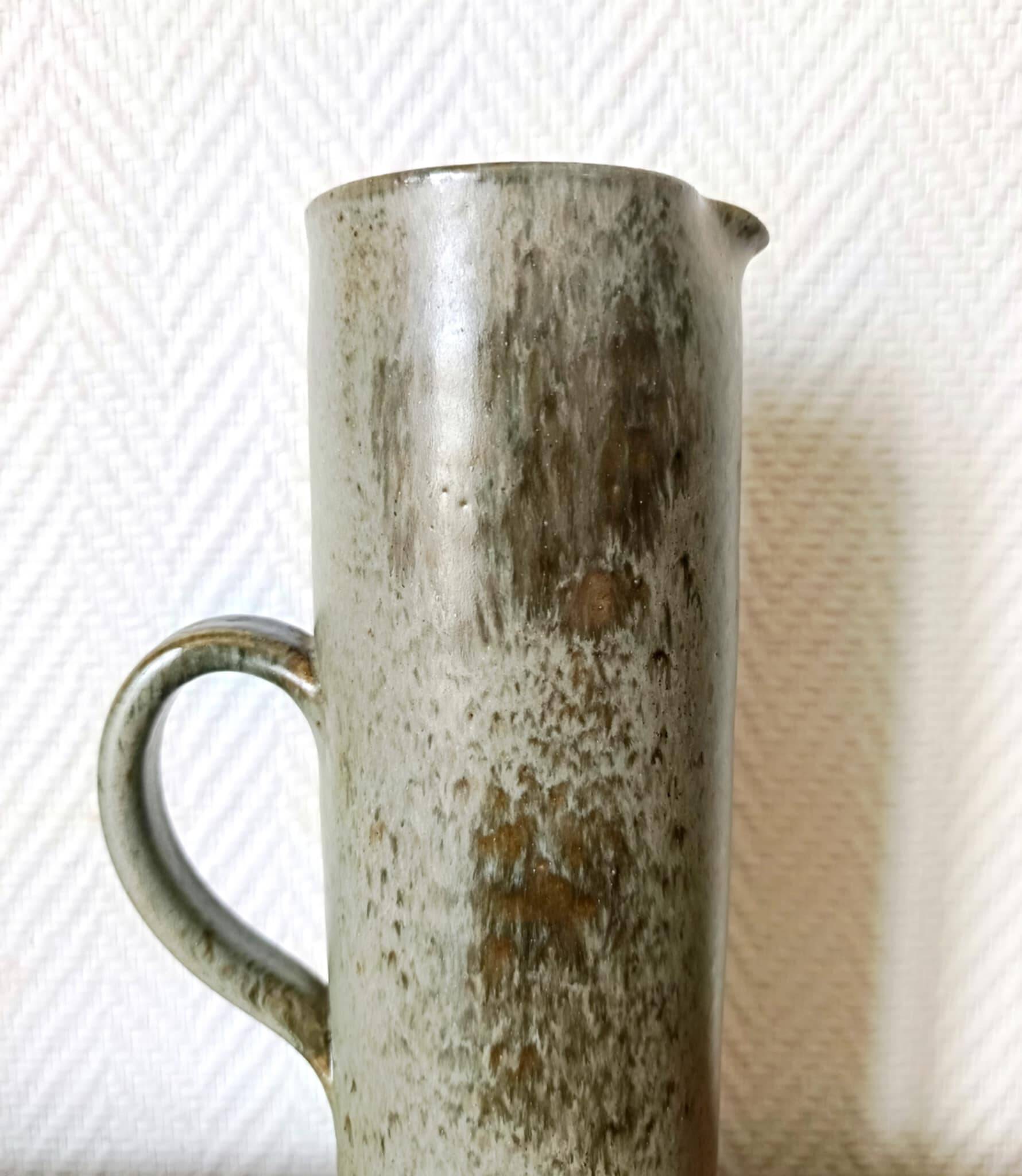Vintage 1950s enamelled stoneware jug